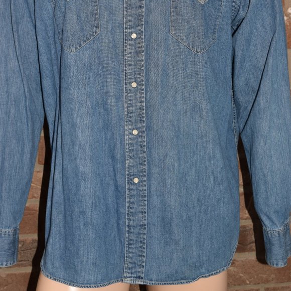 Polo Ralph Lauren Denim Shirt XL Western Classic Snap Jean Aztec Sportsman - Picture 2 of 8